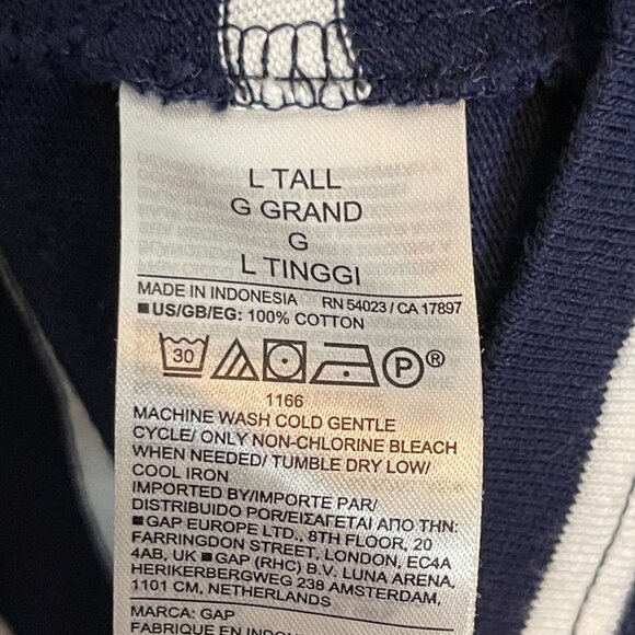 GAP Women Nautical Preppy Striped Soft Jersey Cotton Swing Mini Dress L Tall - Picture 10 of 12